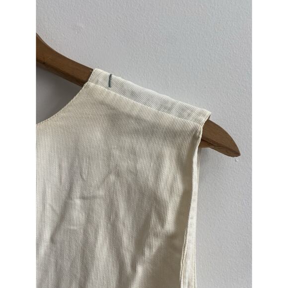 Vintage Hand Embroidered Floral Gold Button Vest Size Large - Picture 8 of 10